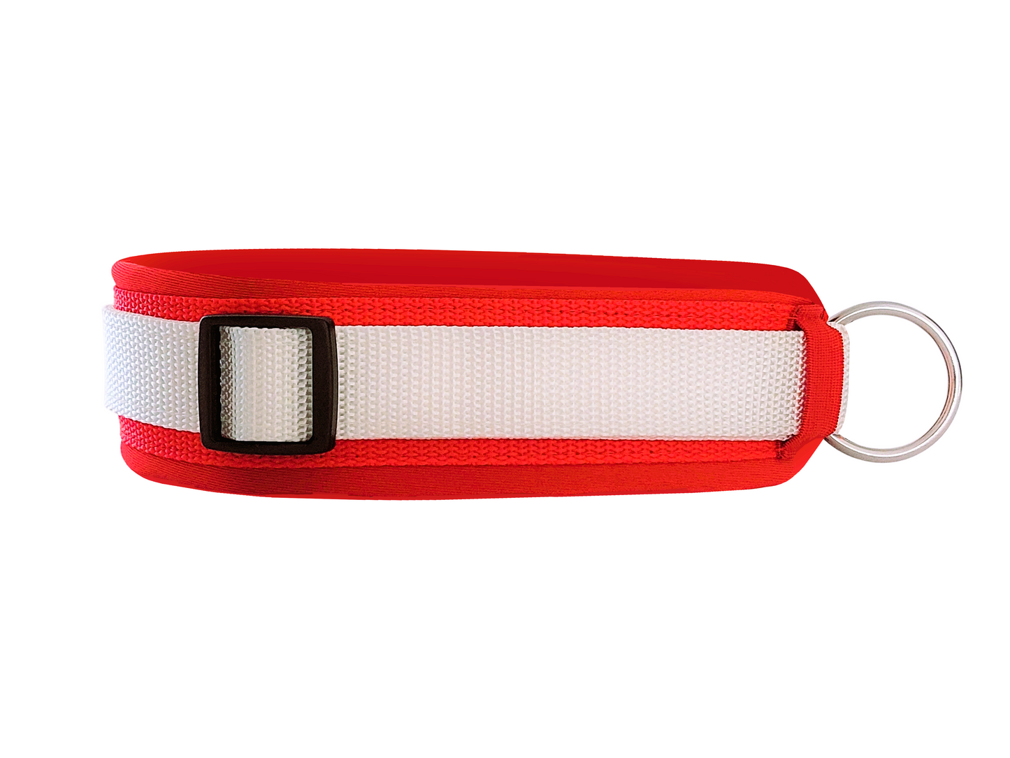 hundehalsband extra-breit neopren-polster weiß-auf-rot