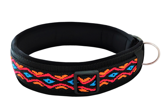 hundehalsband extra-breit neopren-polster bunt mexikanisch