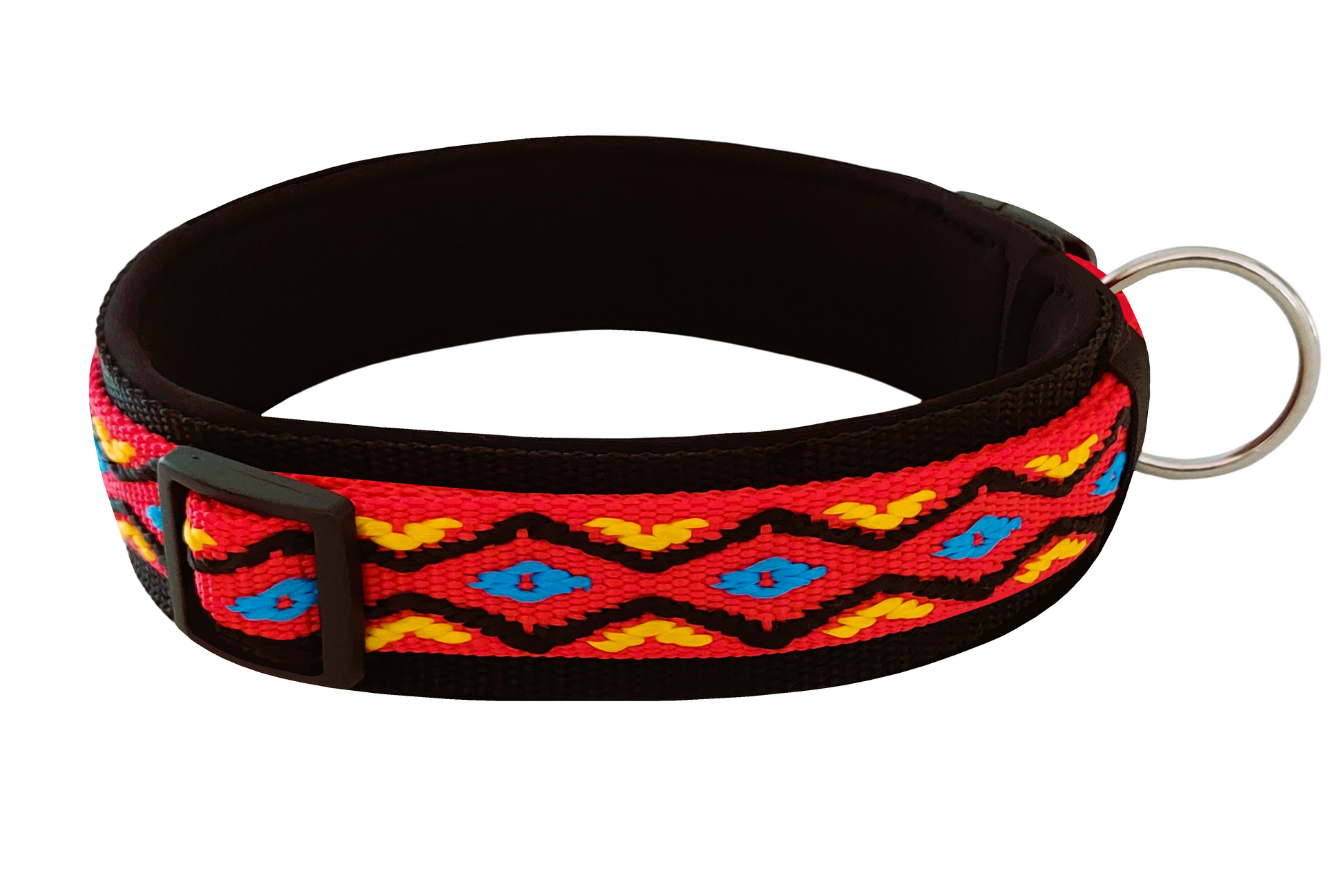 hundehalsband extra-breit neopren-polster bunt mexikanisch