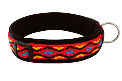 hundehalsband extra-breit neopren-polster bunt mexikanisch