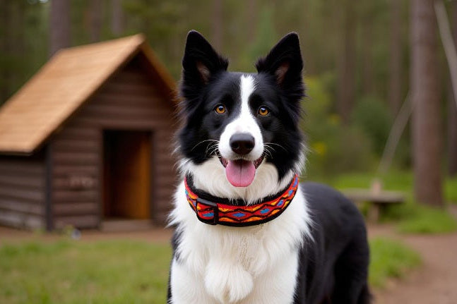 hundehalsband extra-breit neopren-polster bunt mexikanisch