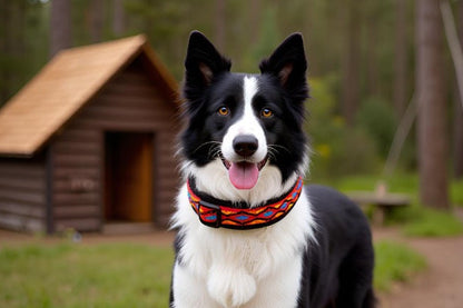 hundehalsband extra-breit neopren-polster bunt mexikanisch