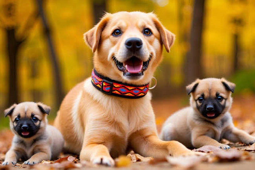 hundehalsband extra-breit neopren-polster bunt mexikanisch