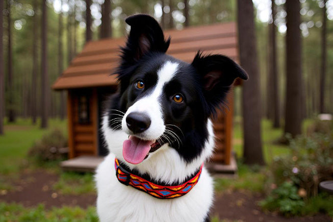 hundehalsband extra-breit neopren-polster bunt mexikanisch