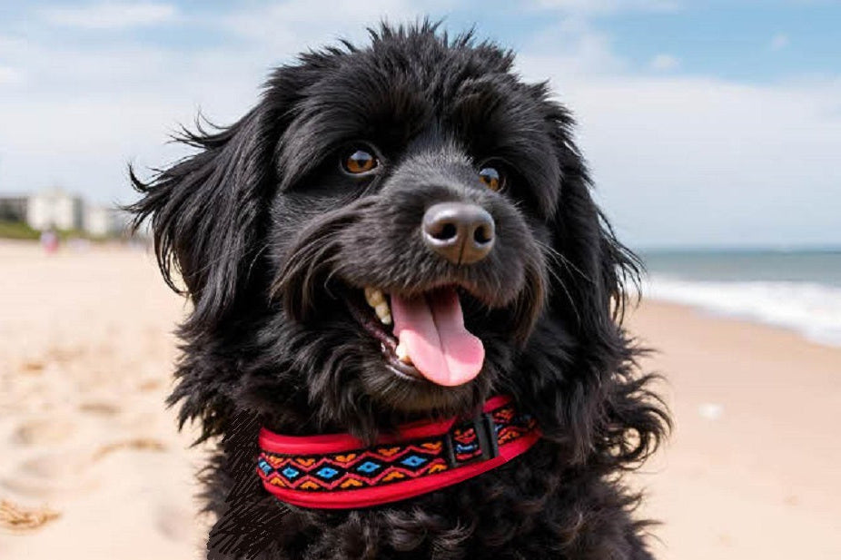 hundehalsband extra-breit neopren-polster bunt mexikanisch