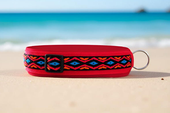 hundehalsband extra-breit neopren-polster bunt mexikanisch