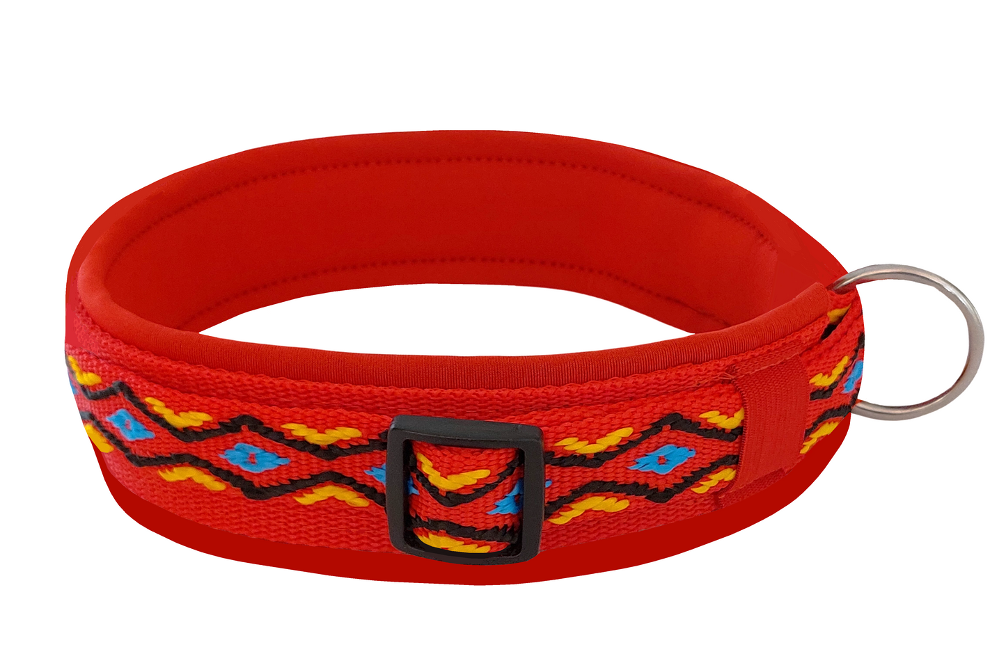 hundehalsband extra-breit neopren-polster bunt mexikanisch