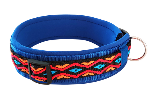 hundehalsband extra-breit neopren-polster bunt mexikanisch