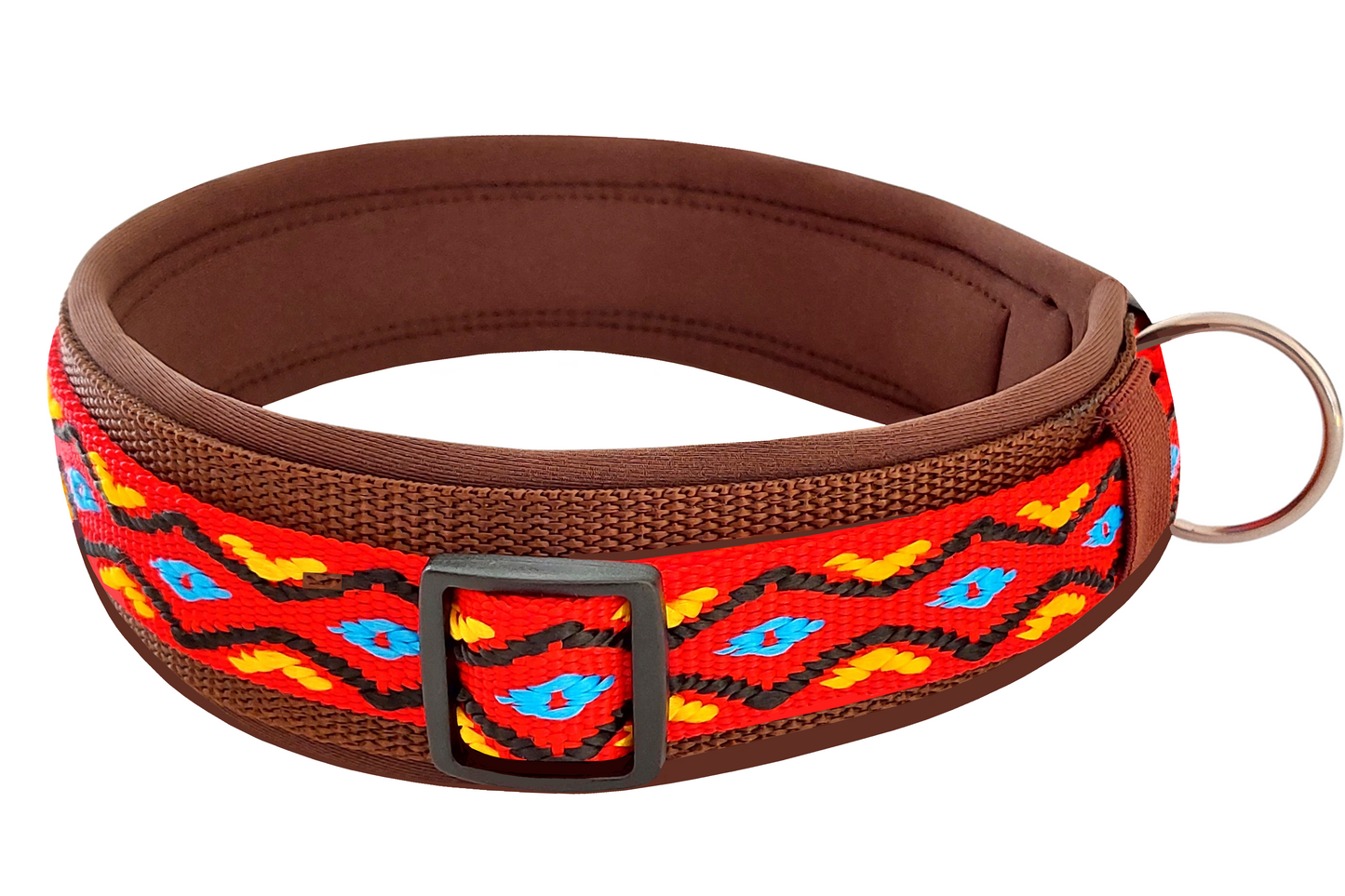 hundehalsband extra-breit neopren-polster bunt mexikanisch