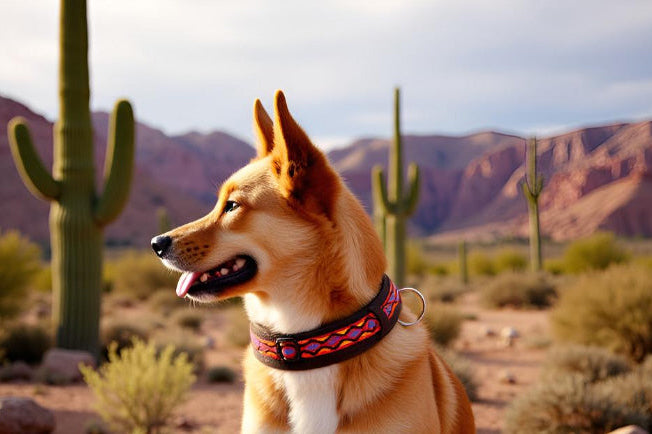 hundehalsband extra-breit neopren-polster bunt mexikanisch