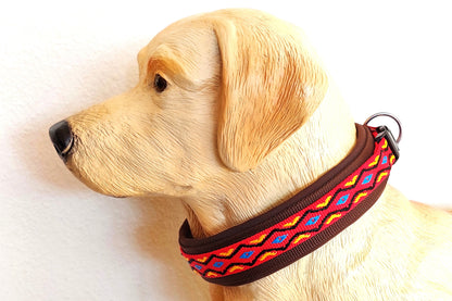 hundehalsband extra-breit neopren-polster bunt mexikanisch