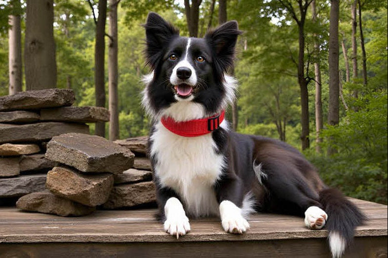 Hundehalsband Extra-Breit mit Neopren-Polster Rot