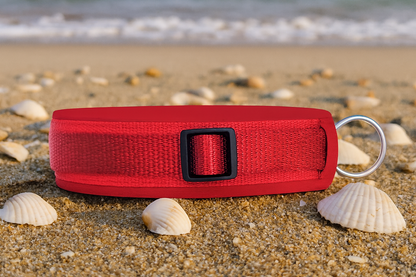 Hundehalsband Extra-Breit mit Neopren-Polster Rot