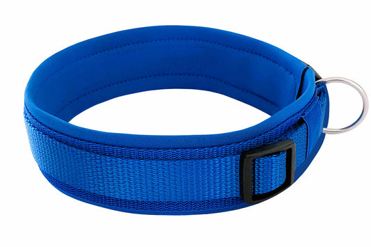 Hundehalsband Extra-Breit Neopren-Polster Blau