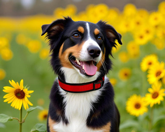 hundehalsband extra-breit neopren-polster rot-schwarz