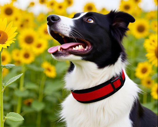 hundehalsband extra-breit neopren-polster rot-schwarz