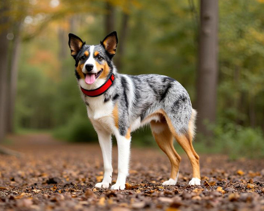 hundehalsband extra-breit neopren-polster rot-schwarz