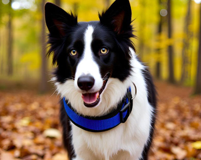 hundehalsband extra-breit neopren-polster blau-schwarz
