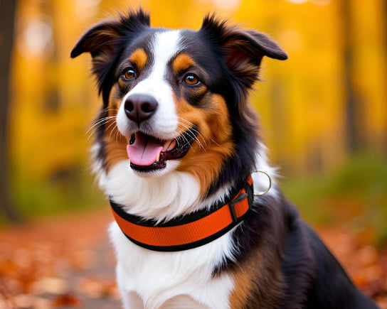 hundehalsband extra breit neopren polster orange schwarz