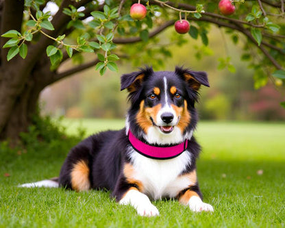 Hundehalsband breit neopren-polster weich pink schwarz 
