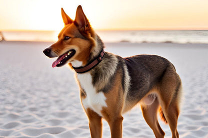 Hundehalsband Extra-Breit Weich neopren-Polster braun schwarz