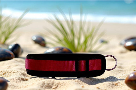 Hundehalsband Extra-Breit Weich neopren-Polster weinrot bordeaux schwarz