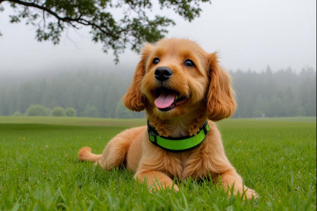 Hundehalsband Extra-Breit Weich neopren-Polster grün schwarz