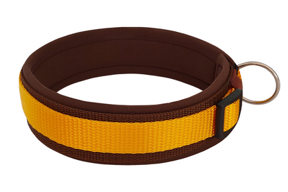 Hundehalsband Extra-Breit Weich neopren-Polster gelb braun