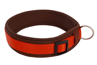 Hundehalsband Extra-Breit Weich neopren-Polster orange braun