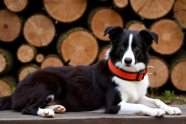Hundehalsband Extra-Breit Weich neopren-Polster orange braun