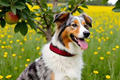 Hundehalsband Extra-Breit Weich neopren-Polster weinrot bordeaux braun