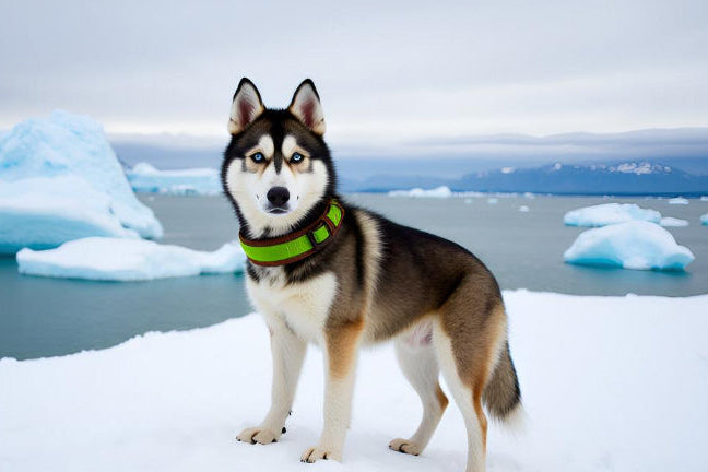 Hundehalsband Extra-Breit Weich neopren-Polster grün braun