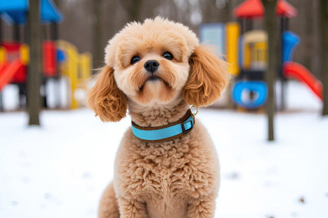 Hundehalsband Extra-Breit Weich neopren-Polster himmelblau braun