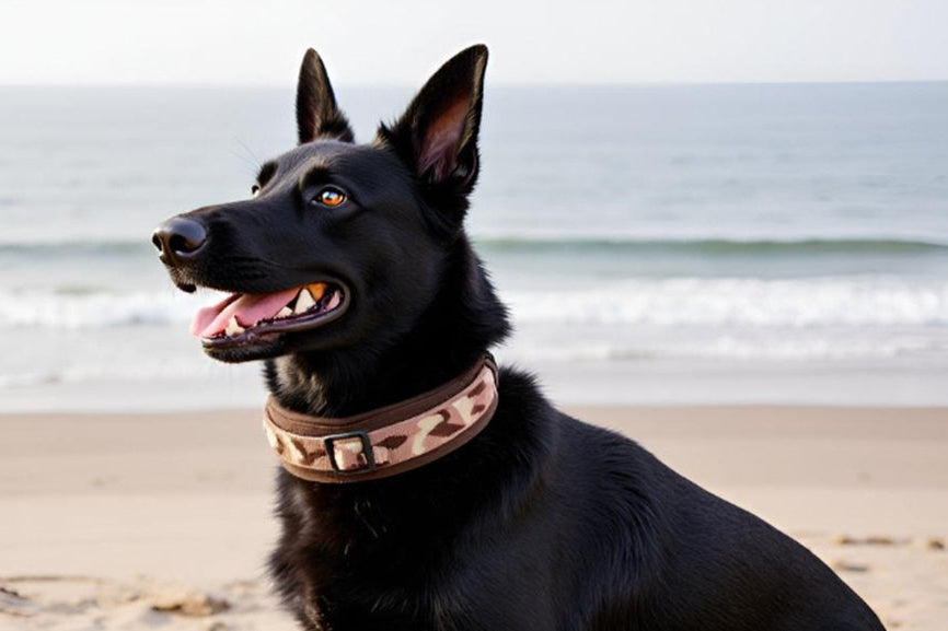 Hundehalsband-extra-breit-neopren-polster-braun-creme-auf-braun-camouflage