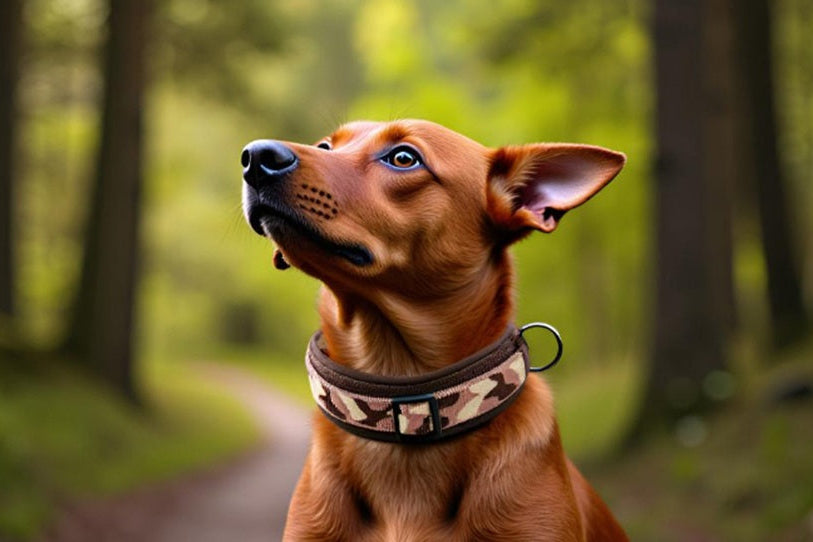 Hundehalsband-extra-breit-neopren-polster-braun-creme-auf-braun-camouflage