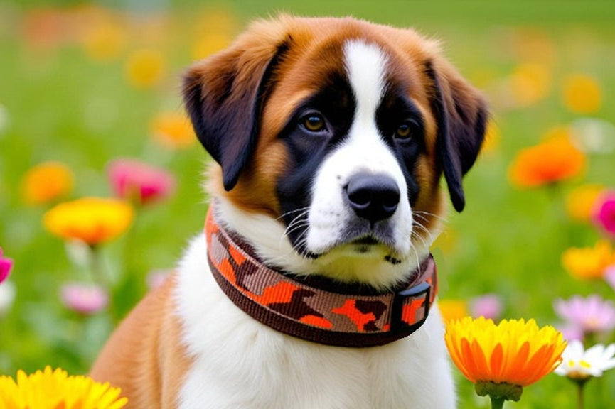 Hundehalsband-extra-breit-neopren-polster-hellbraun-orange-auf-braun-camouflage