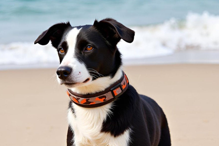 Hundehalsband-extra-breit-neopren-polster-hellbraun-orange-auf-braun-camouflage