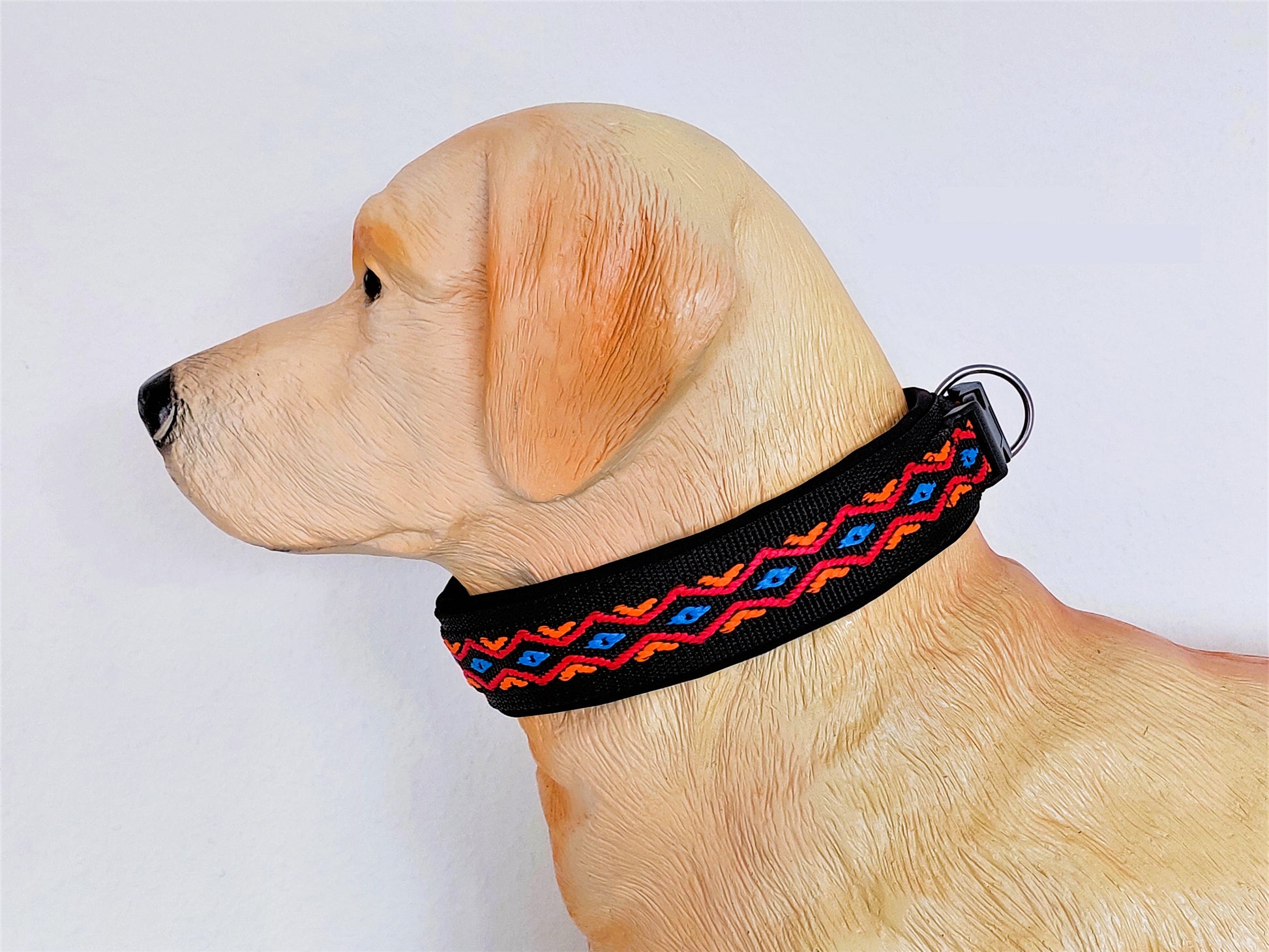 hundehalsband extra-breit neopren-polster bunt mexikanisch