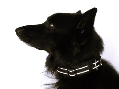 Reflektor-Hundehalsband extra-breit neopren-polster 