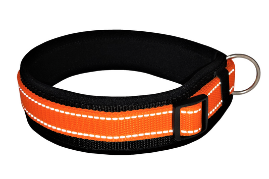 Reflektor-Hundehalsband extra-breit neopren-polster 