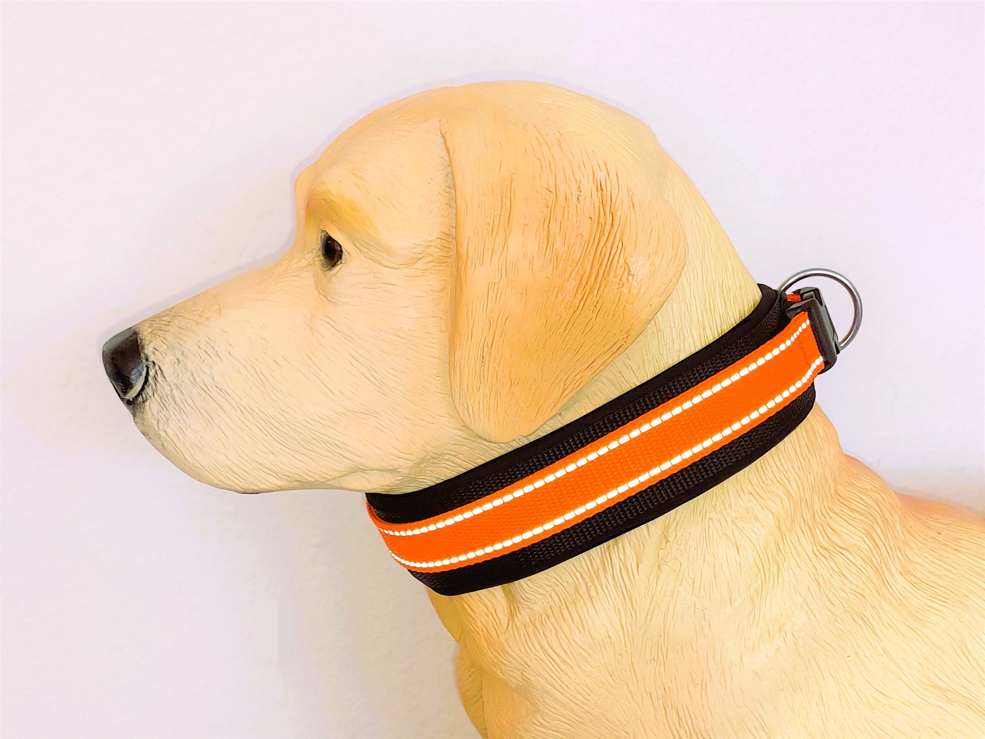 Reflektor-Hundehalsband extra-breit neopren-polster 