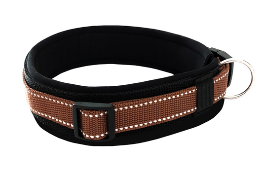 Reflektor-Hundehalsband extra-breit neopren-polster 