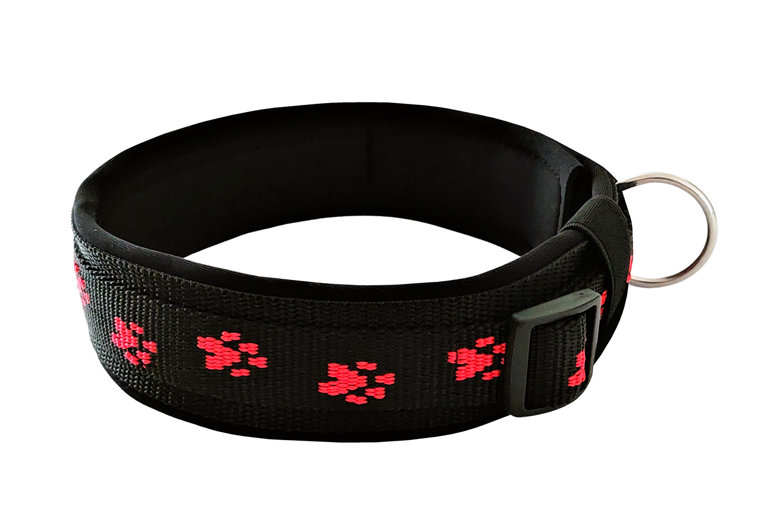 Pfötchen-Hundehalsband extra-breit Neopren-Polster 