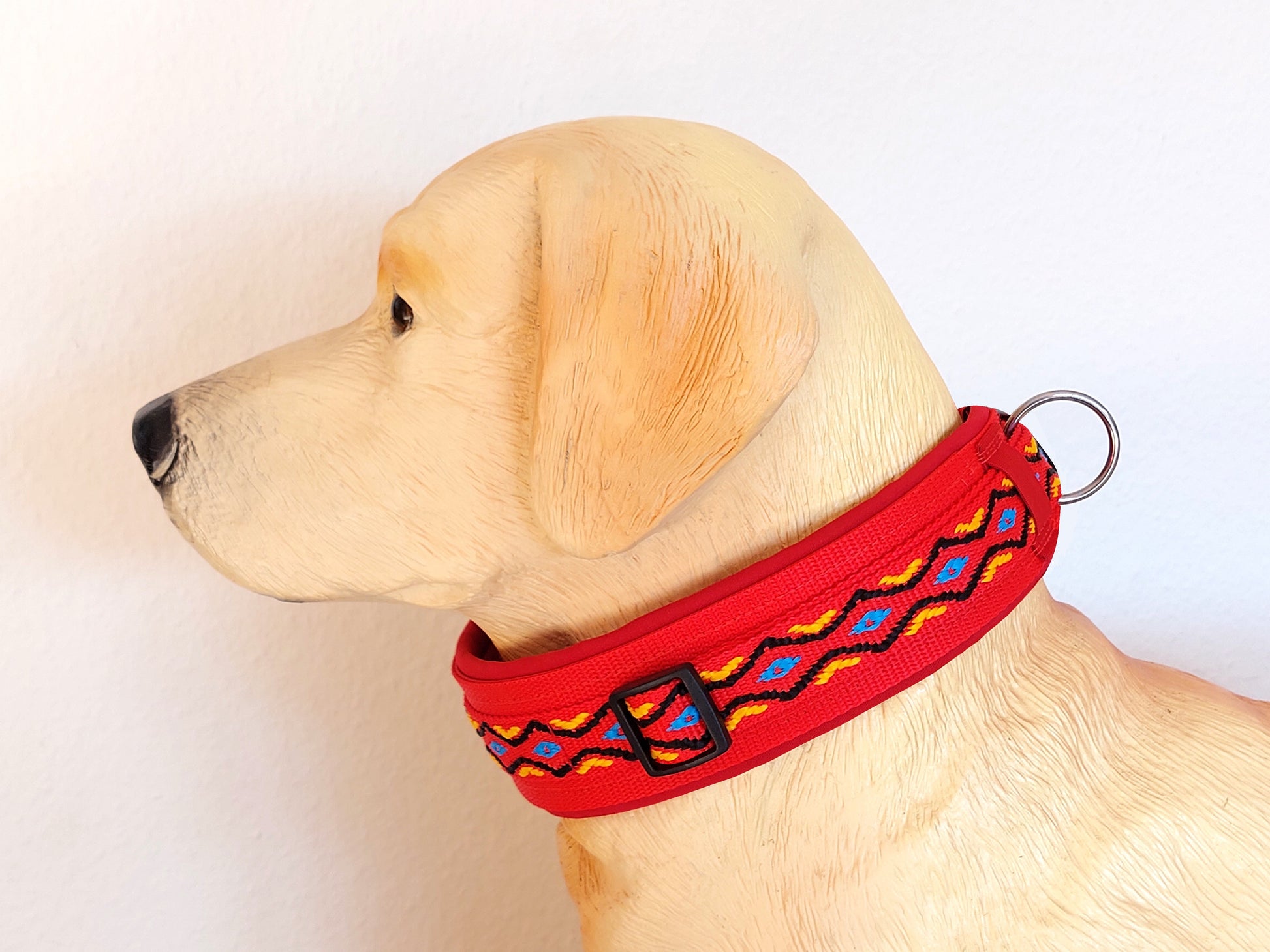 hundehalsband extra-breit neopren-polster bunt mexikanisch