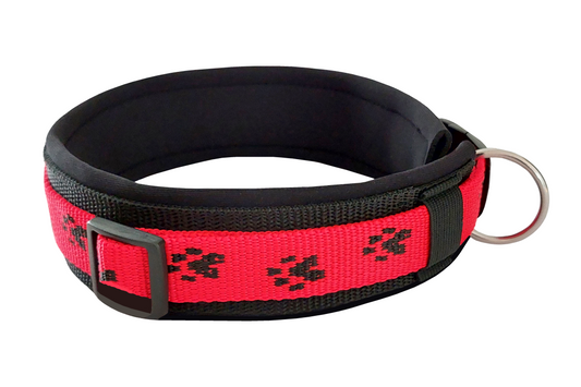 Pfötchen-Hundehalsband extra-breit neopren-polster 