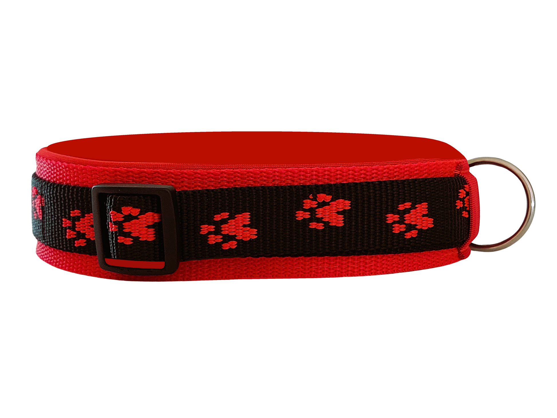 Pfötchen-Hundehalsband extra-breit Neopren-Polster 