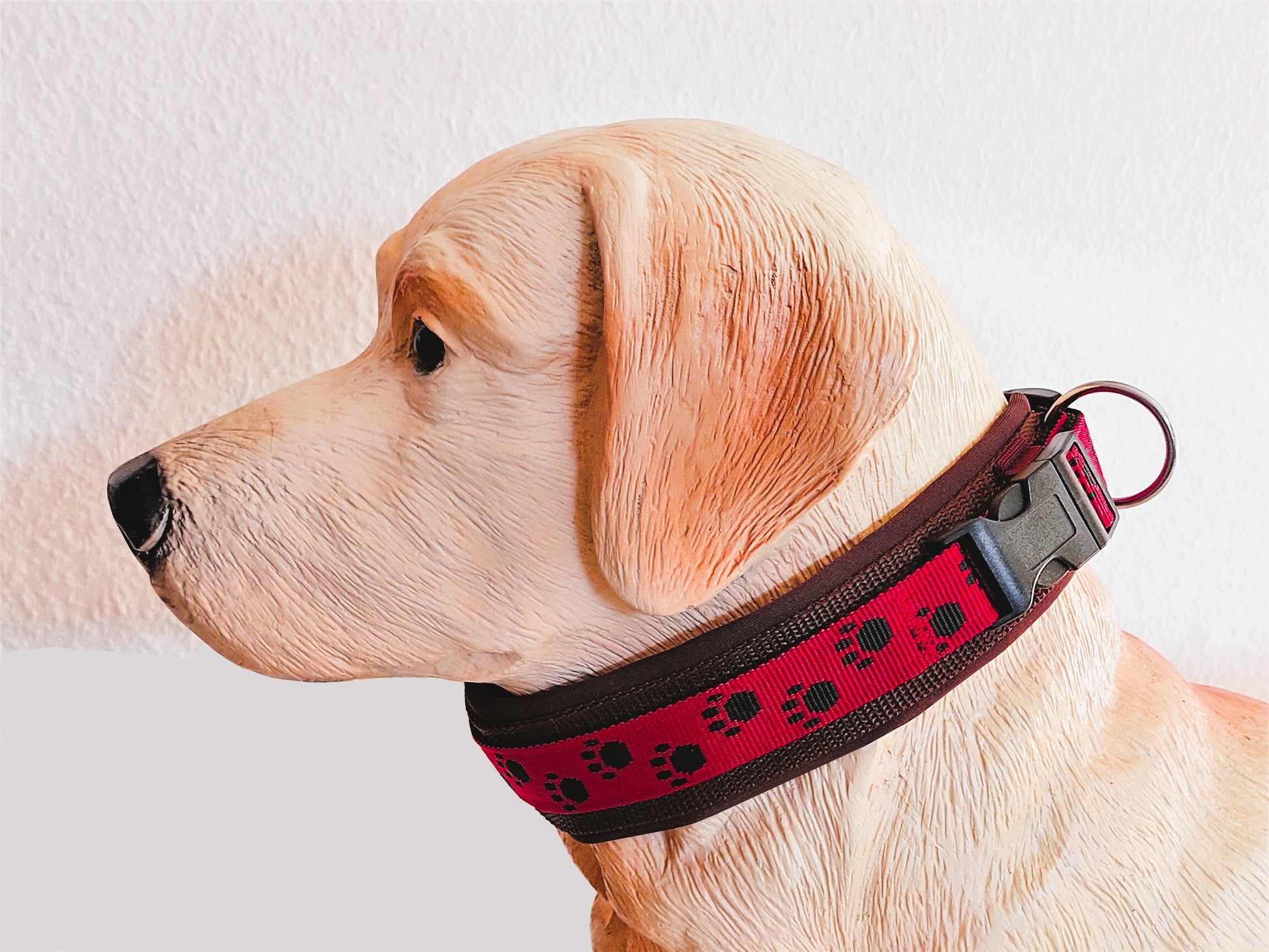 Pfötchen-Hundehalsband extra-breit neopren-polster 