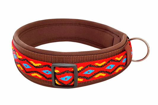 hundehalsband extra-breit neopren-polster bunt mexikanisch