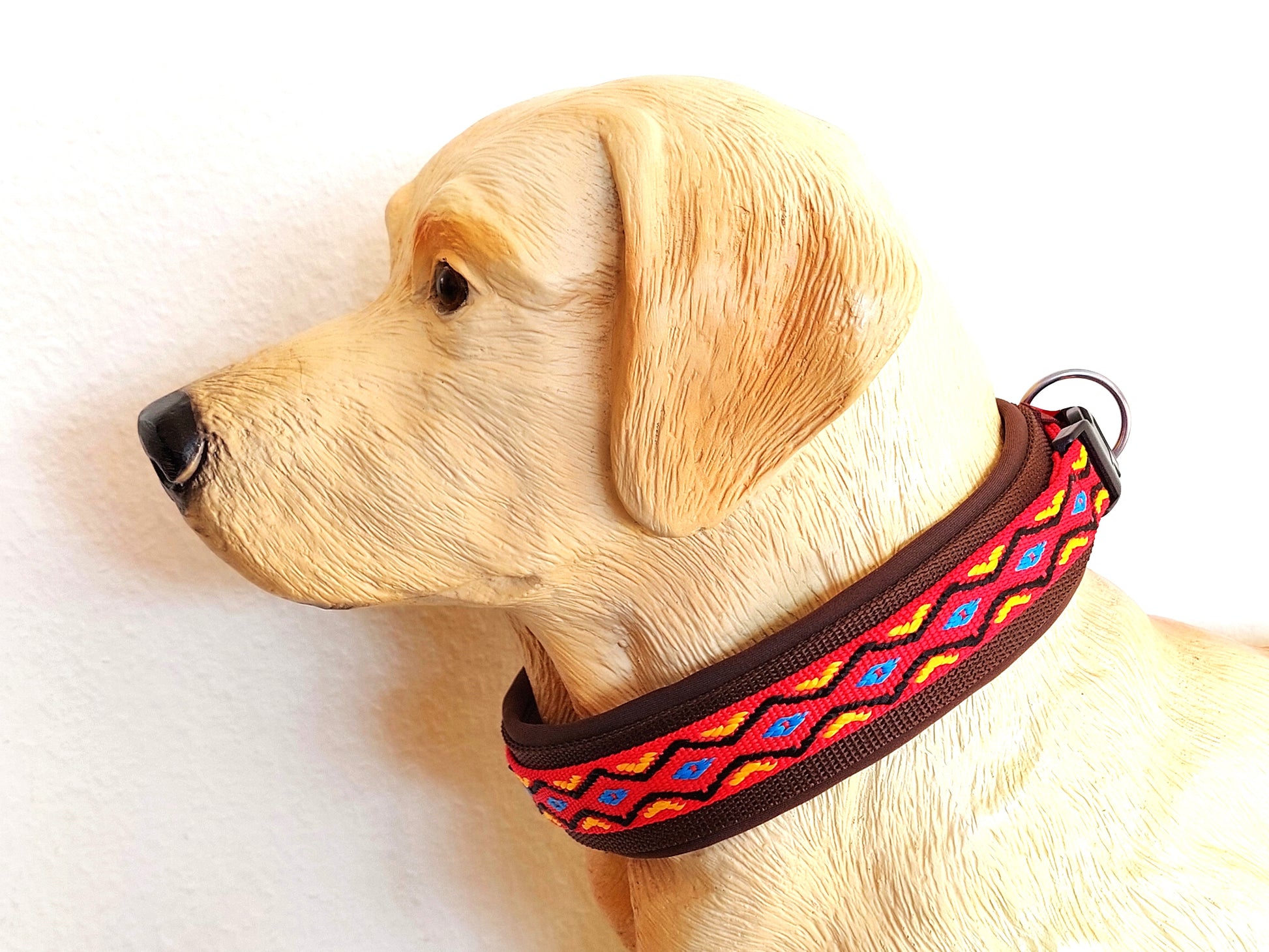 hundehalsband extra-breit neopren-polster bunt mexikanisch