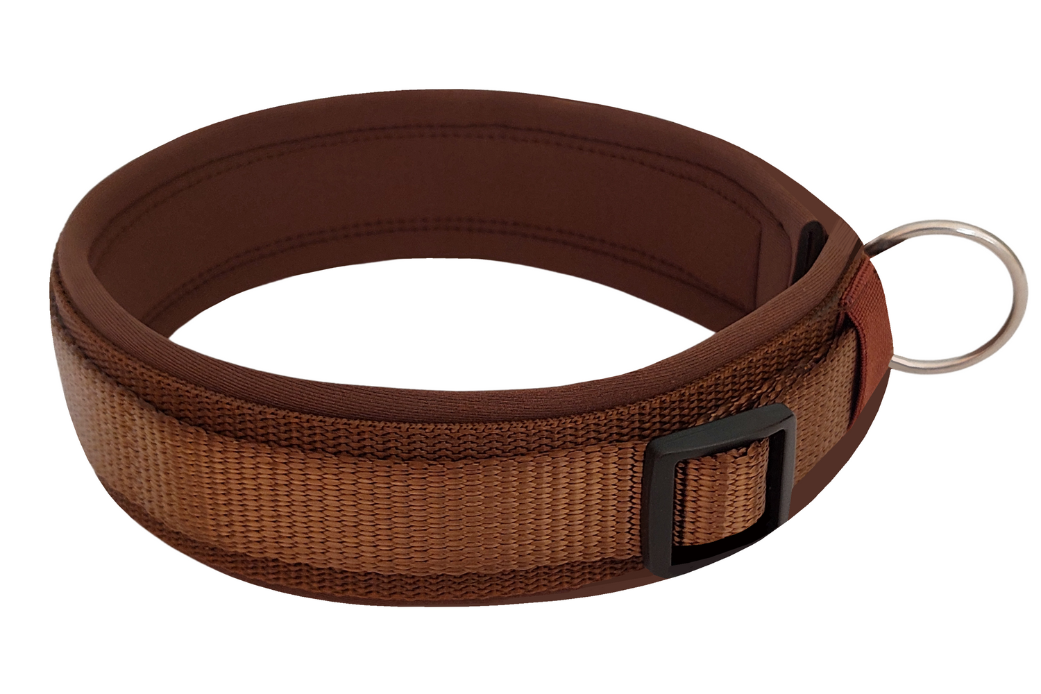 Hundehalsband extra-breit Neopren-Polster braun